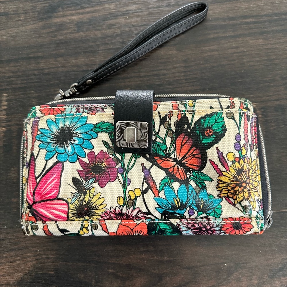 Sakroots Floral Multicolor Wristlet Wallet
